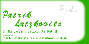 patrik latzkovits business card